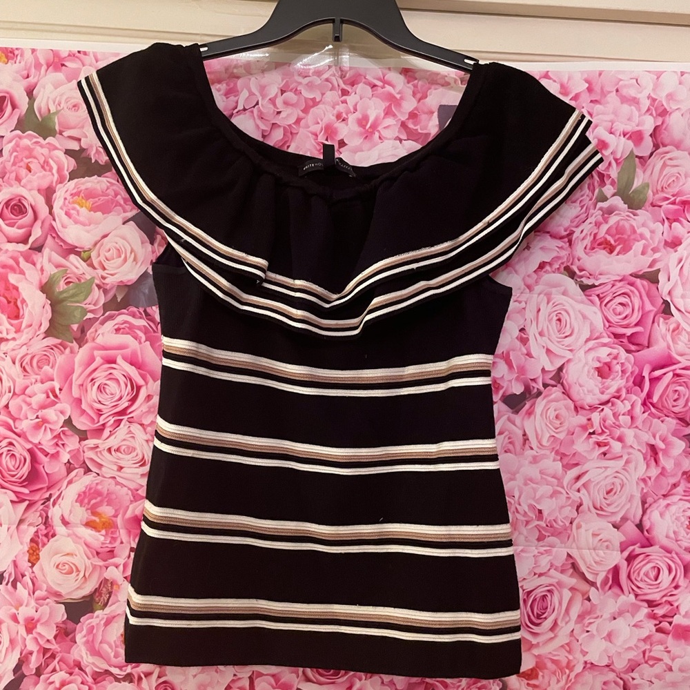 White House Black Market Elegant Black Blouse